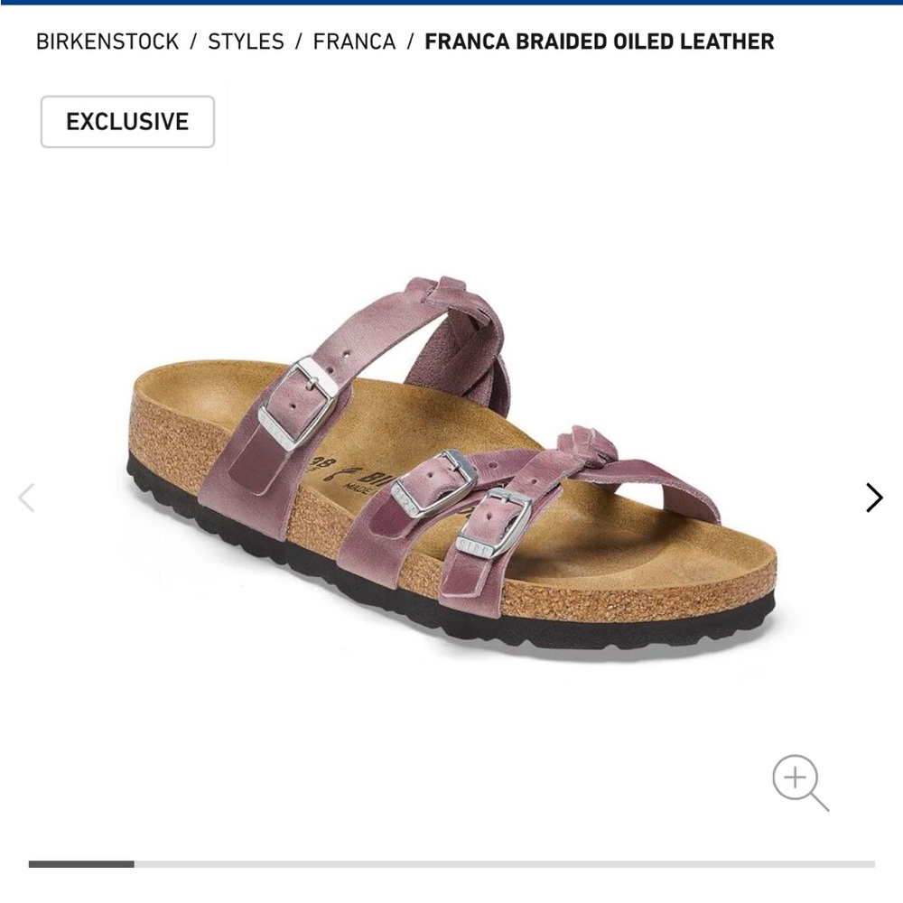 Birkenstock Franca Braided leather sandals in lavender